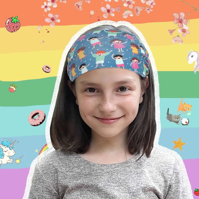 Bohend Girls Headbands Wide Knotted Hair Bands 3Pcs Non Slip Elastic Cute Head Bands Workout Yoga Sweatband Hair Accessories for Girls and Kids (E) - Image 5